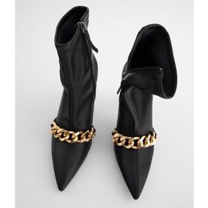 Zara Trendy Chain Ankle Boots